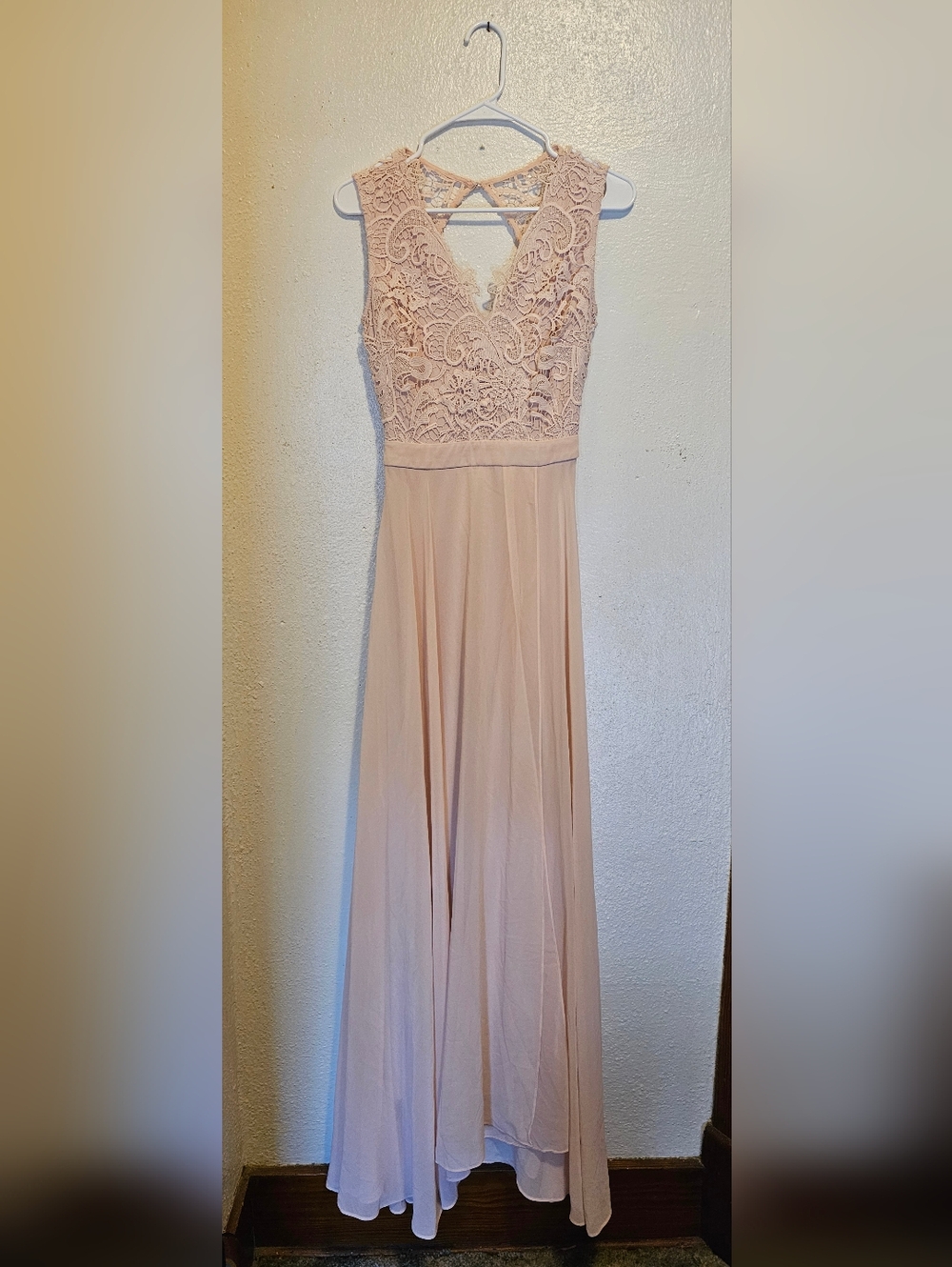 Lace Open Back Maxi Dress - Blush Pink Altar'd State